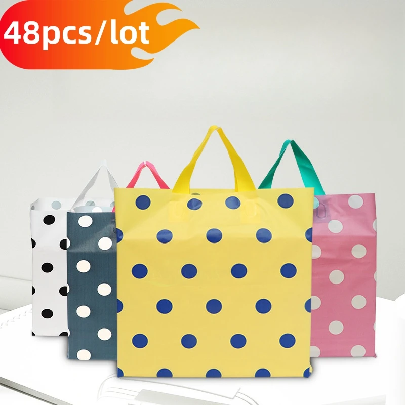 Wedding/Event Supply Store - 48개입, 무광택 도트 무늬 토트백, 두꺼운