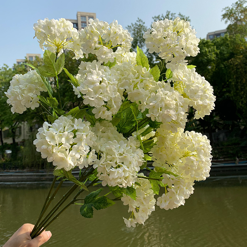 3pcs 4 헤드 수국 웨딩 꽃꽂이 신부 꽃다발 홈 호 - Wedding Decor Supply Store 리뷰 및 가격