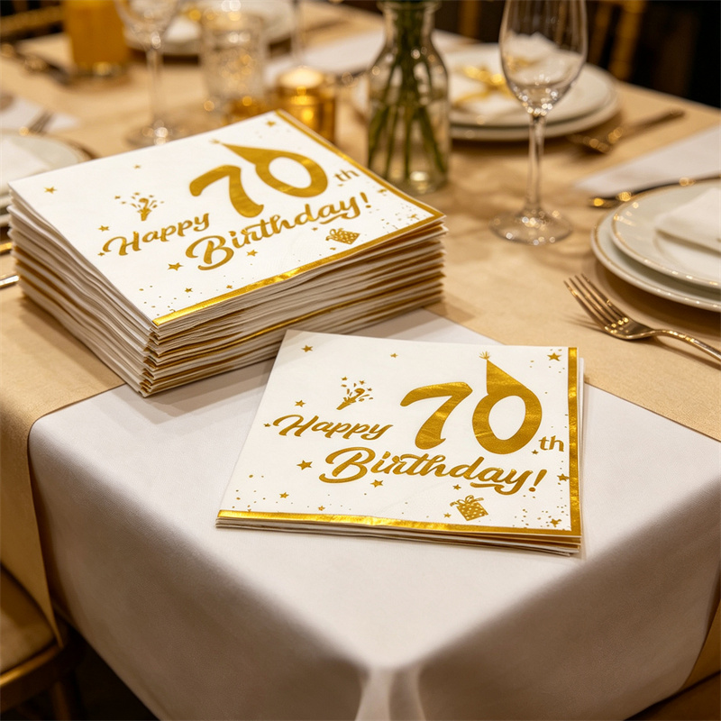 10Pcs 골드 해피 70 번째 생일 냅킨 70 세 생 - Table Number Gold 리뷰 및 가격