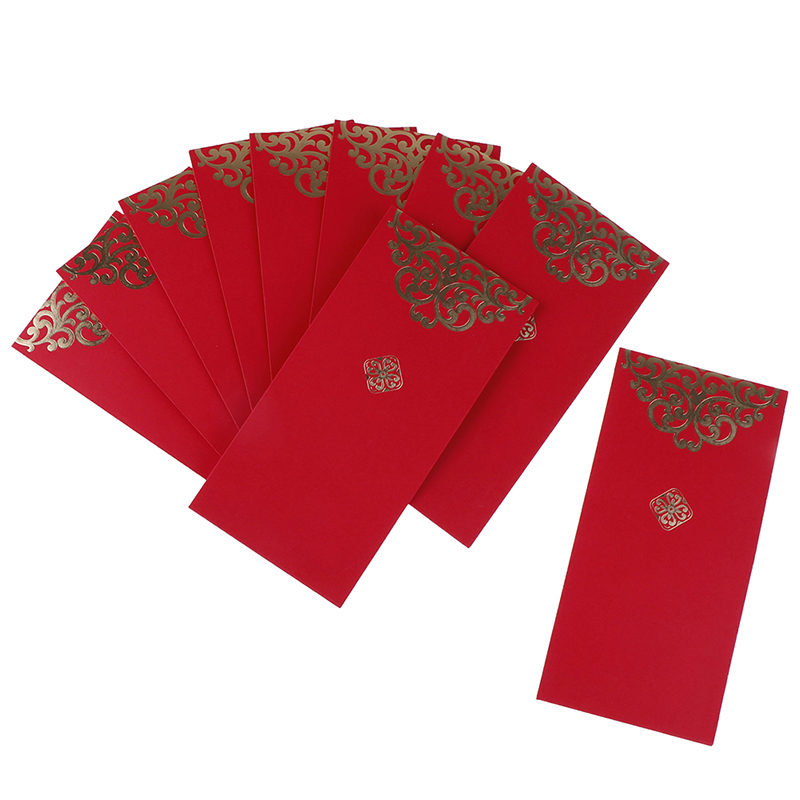 10pcs 해피 럭키 새해 결혼식 빨간 봉투 중국 봄  - Wedding Envelopes 리뷰 및 가격